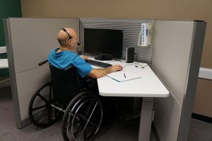 disabled man working
